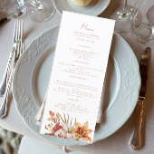 Élégant Boho Fall Floral Mariage Menus