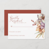 Elégant Boho Fall Floral Wedding Cartes RSVP (Devant / Derrière)