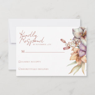 Elégant Boho Fall Floral Wedding Cartes RSVP