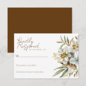Elégant Boho Fall Floral Wedding Cartes RSVP (Devant / Derrière)