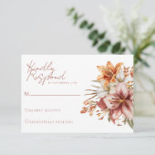 Elégant Boho Fall Floral Wedding Cartes RSVP (Debout devant)