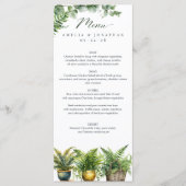 Elégant Boho Fern Eucalyptus Green Menu Mariage (Devant)