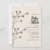 Elegant Boho Fleur sauvage Baby shower Invitation (Devant)