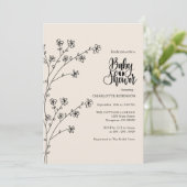 Elegant Boho Fleur sauvage Baby shower Invitation (Debout devant)
