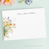 Elegant Boho Fleur sauvage Carte de note