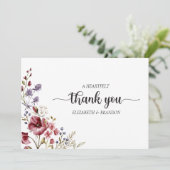 Elegant Boho Fleur sauvage Carte de remerciements  (Debout devant)