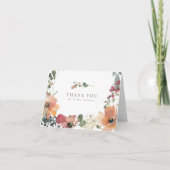 Elegant Boho Fleur sauvage d'automne Merci Mariage (Devant)