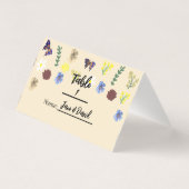 Elégant Boho Fleur sauvage Eggshell Cartes de Plac (Back)