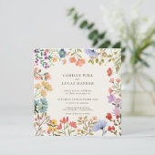 Elegant Boho Fleur sauvage Faire-part de mariage (Debout devant)