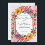 Elegant Boho Fleur sauvage Faire-part de mariage<br><div class="desc">invitation de mariage. Le design gai présente des fleurs sauvages colorés d'aquarelle mélangés à des feuillages verdoyants. Utilisez les champs de texte pour personnaliser la carte avec votre propre libellé et détails. Si vous souhaitez modifier le style de police, la couleur ou le placement du texte, cliquez simplement sur le...</div>