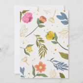 Elegant Boho Fleur sauvage Faire-part de mariage (Dos)