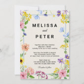 Elegant Boho Fleur sauvage Faire-part de mariage (Devant)