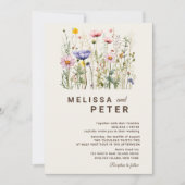 Elegant Boho Fleur sauvage Faire-part de mariage (Devant)