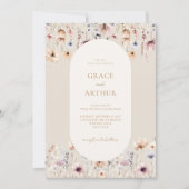 Elegant Boho Fleur sauvage Faire-part de mariage (Devant)