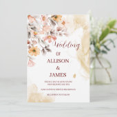 "Elegant Boho Fleur sauvage Faire-part de mariage (Debout devant)