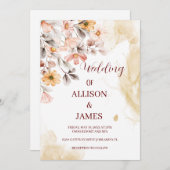 "Elegant Boho Fleur sauvage Faire-part de mariage (Devant / Derrière)