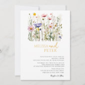 Elegant Boho Fleur sauvage Faire-part de mariage (Devant)