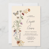 Elegant Boho Fleur sauvage Faire-part de mariage (Devant)