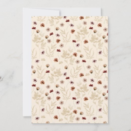 Elegant Boho Fleur sauvage Faire-part de mariage (Dos)