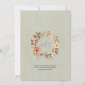 Elegant Boho Fleur sauvage Faire-part de mariage (Dos)