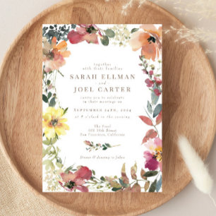 Elegant Boho Fleur sauvage Faire-part de mariage