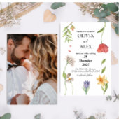 Elegant Boho Fleur sauvage Faire-part de mariage