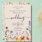 Elegant Boho fleur sauvage faire-part de mariage