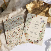 Elegant Boho Fleur sauvage Faire-part de mariage