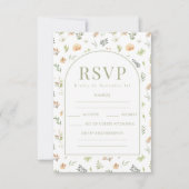 Elégant Boho Fleur sauvage Mariage Cartes RSVP (Devant)