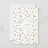 Elégant Boho Fleur sauvage Mariage Cartes RSVP (Dos)
