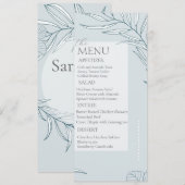 Elegant Boho Fleur sauvage menu mariage (Devant / Derrière)