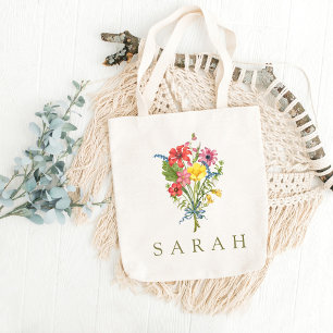 Elégant Boho Fleur sauvage Sac fourre-tout Floral