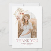 Elegant Boho Floral | Afstuderen bedankpas Bedankkaart (Voorkant)