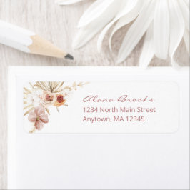 Elegant Boho Floral Afstuderen Etiket