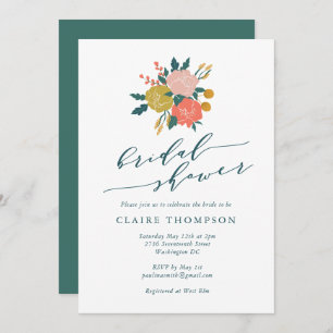 Elegant Boho Floral Art Simple Vrijgezellenfeest Kaart