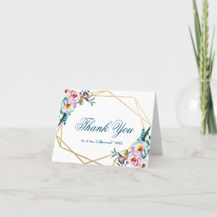 Elegant Boho Floral Bachelorette Weekend Bedankkaart