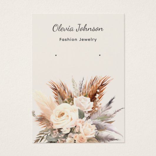 Elégant Boho floral bijoux d'oreille carte d'affic (Devant)