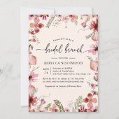 Elegant Boho Floral Bridal Brunch Shower Kaart (Voorkant)