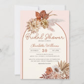Elégant Boho Floral Bridal Shower Invitation (Devant)