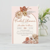 Elégant Boho Floral Bridal Shower Invitation (Debout devant)