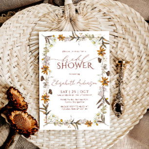 Elégant Boho Floral Bridal Shower Invitation
