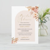 Elégant Boho Floral Bridal Shower Invitation (Debout devant)