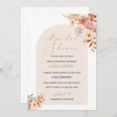 Elégant Boho Floral Bridal Shower Invitation (Devant / Derrière)