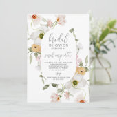 Elégant Boho Floral Bridal Shower Invitation (Debout devant)