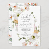Elégant Boho Floral Bridal Shower Invitation (Devant / Derrière)