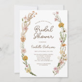 Elégant Boho Floral Bridal Shower Invitation (Devant)