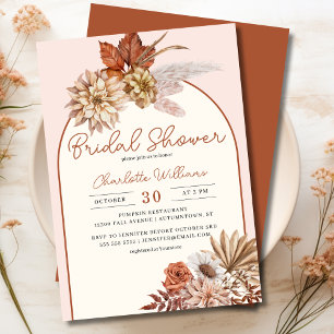 Elegant Boho Floral Bridal Shower Kaart