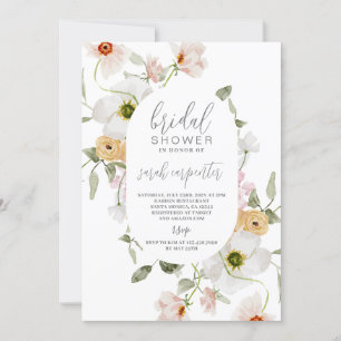 Elegant Boho Floral Bridal Shower Kaart