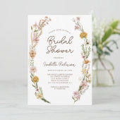 Elegant Boho Floral Bridal Shower Kaart (Staand voorkant)