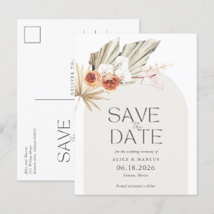 Elegant Boho Floral Budget Weddenschap Save the Da Aankondigingskaart